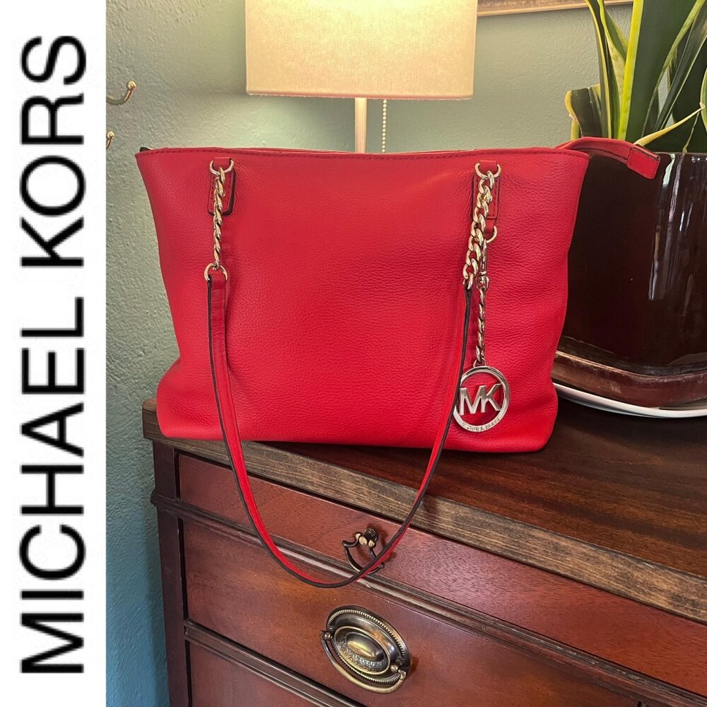 MICHAEL KORS 2013 Jet Set East West Chain Tote in Coral (38H1XJST7L)